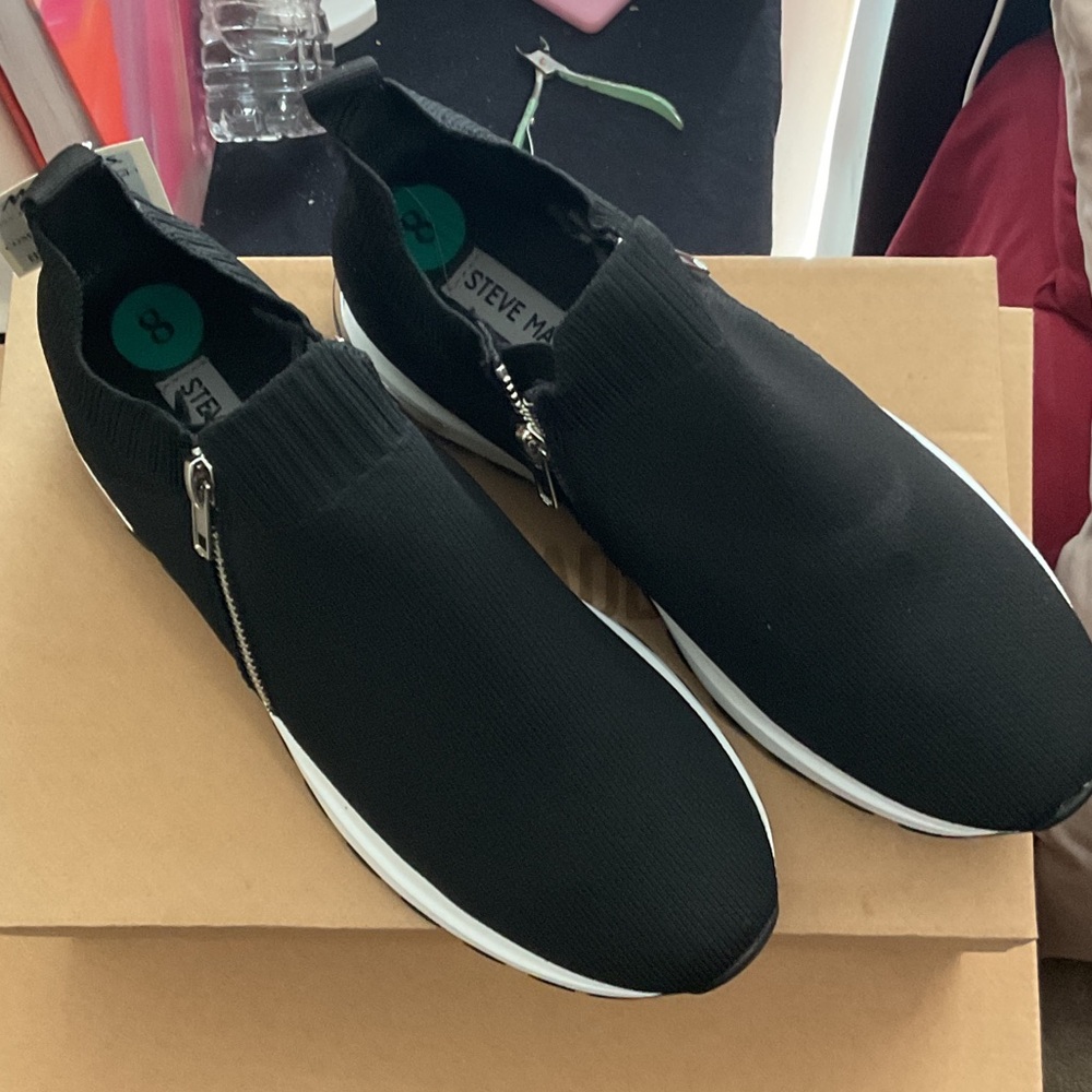 Steve Madden Black Men's Zipper Sneakers